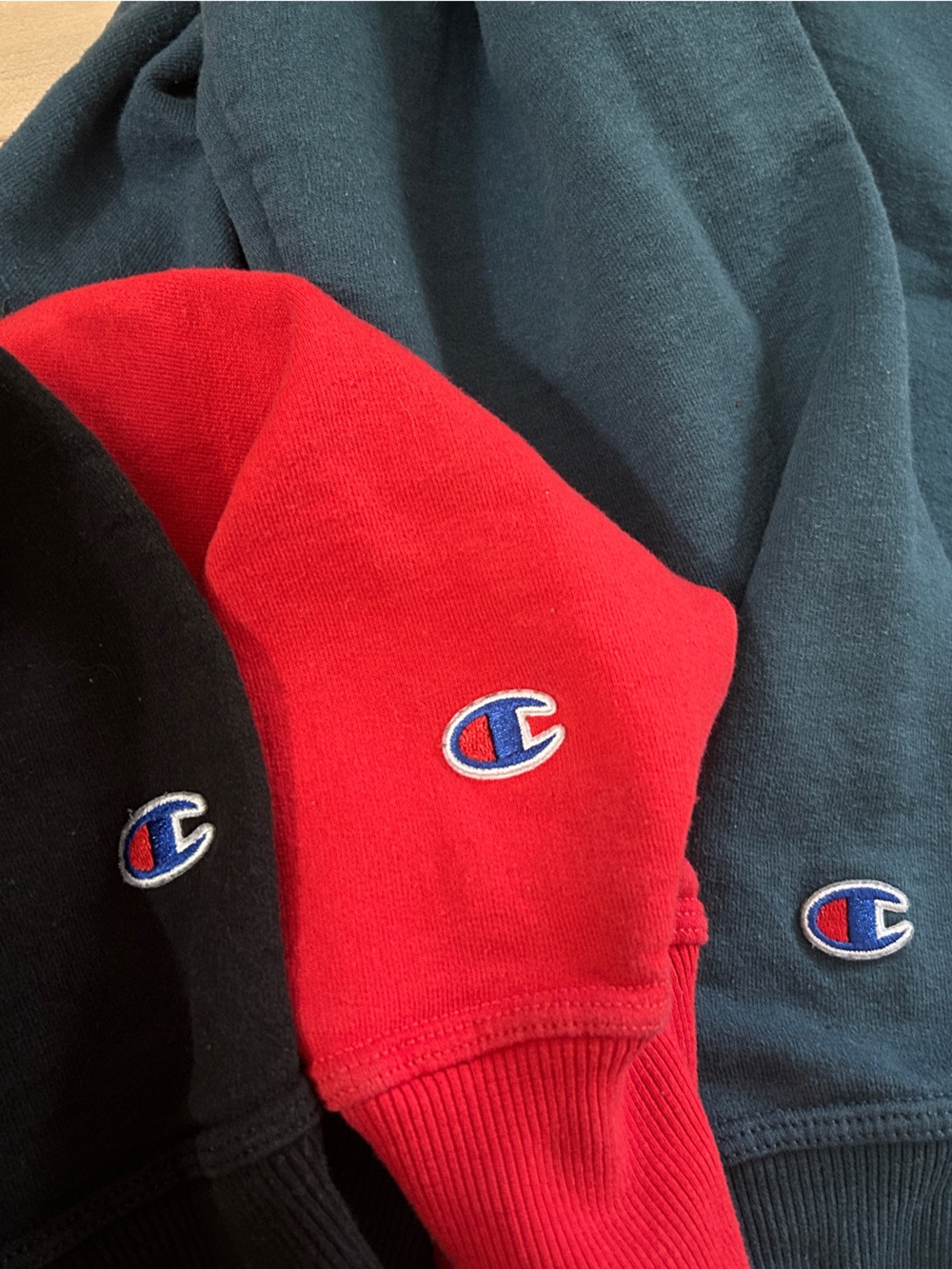 Bundle Of 3 Champion Sweatshirts Hoodies Small C Logo Men’s Size Small - Picture 13 of 16